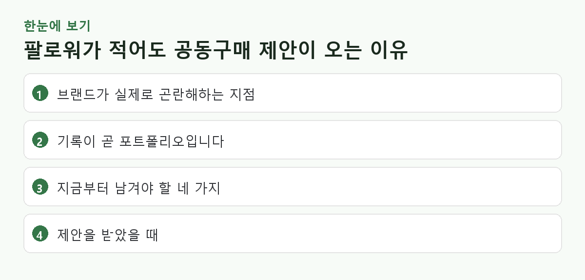 팔로워가 적어도 공동구매 제안이 오는 이유 핵심 요약 도해