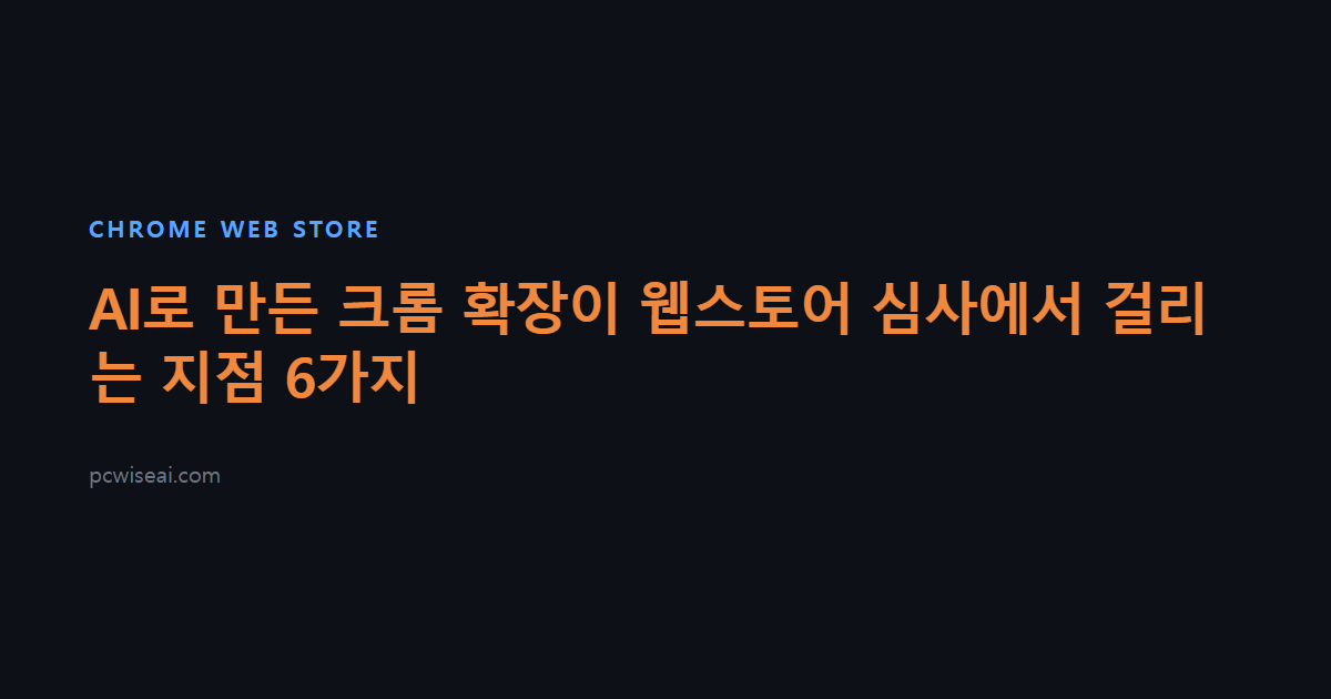 AI로 만든 크롬 확장이 웹스토어 심사에서 걸리는 지점 6가지