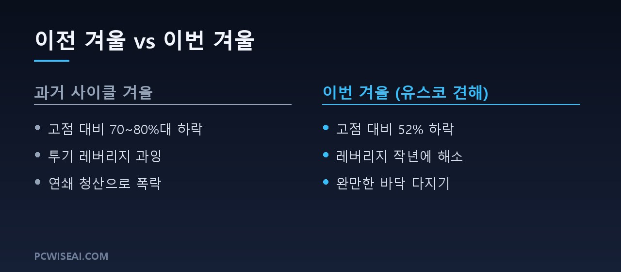 과거 사이클 겨울 대 이번 겨울 (유스코 견해)