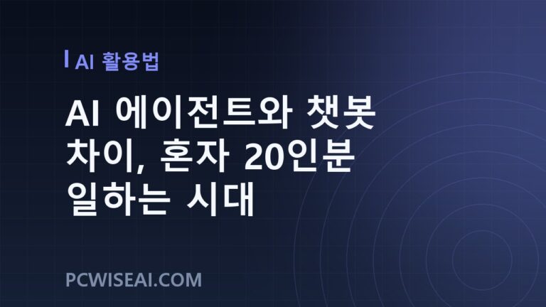 AI 에이전트와 챗봇 차이, 혼자 20인분 일하는 시대