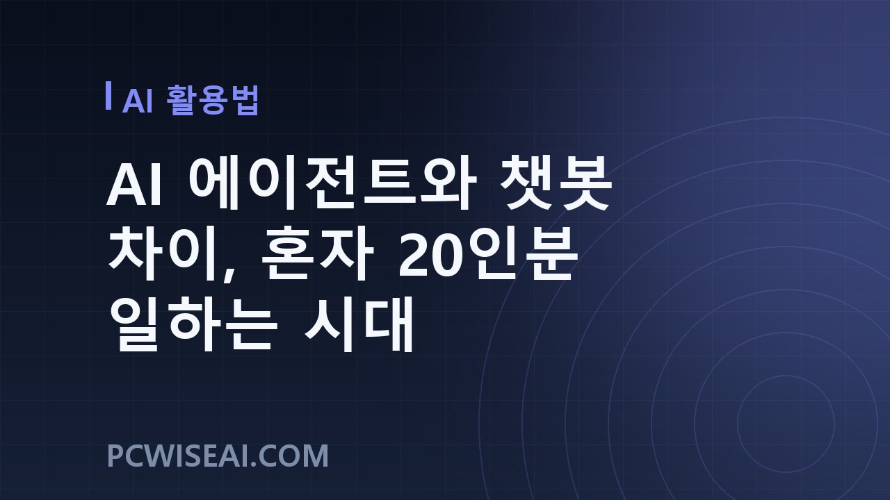 AI 에이전트와 챗봇 차이, 혼자 20인분 일하는 시대