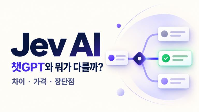 Jev AI란? 챗GPT·AI 에이전트와 차이, 가격·장단점