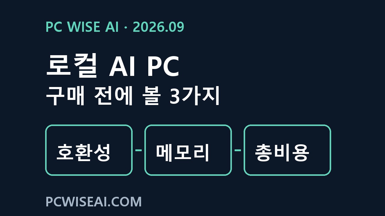 로컬 AI PC 사야 할까? IFA 2026 이후 메모리·호환성·비용 판단표